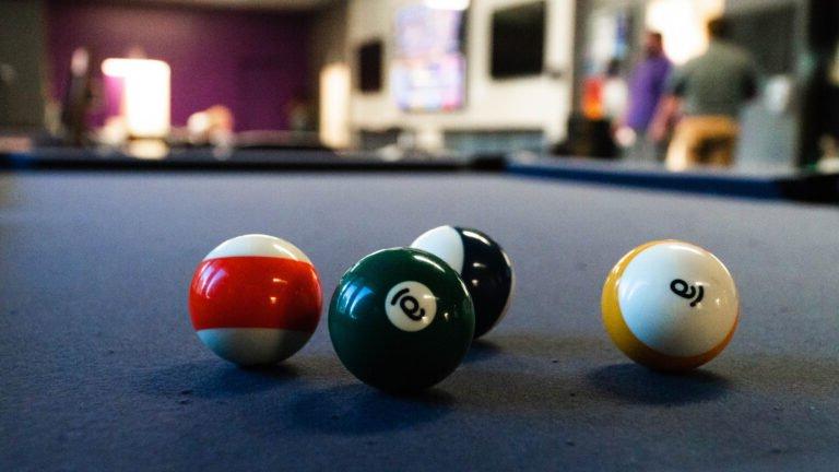 close up of billiards balls in Ferguson Lobby